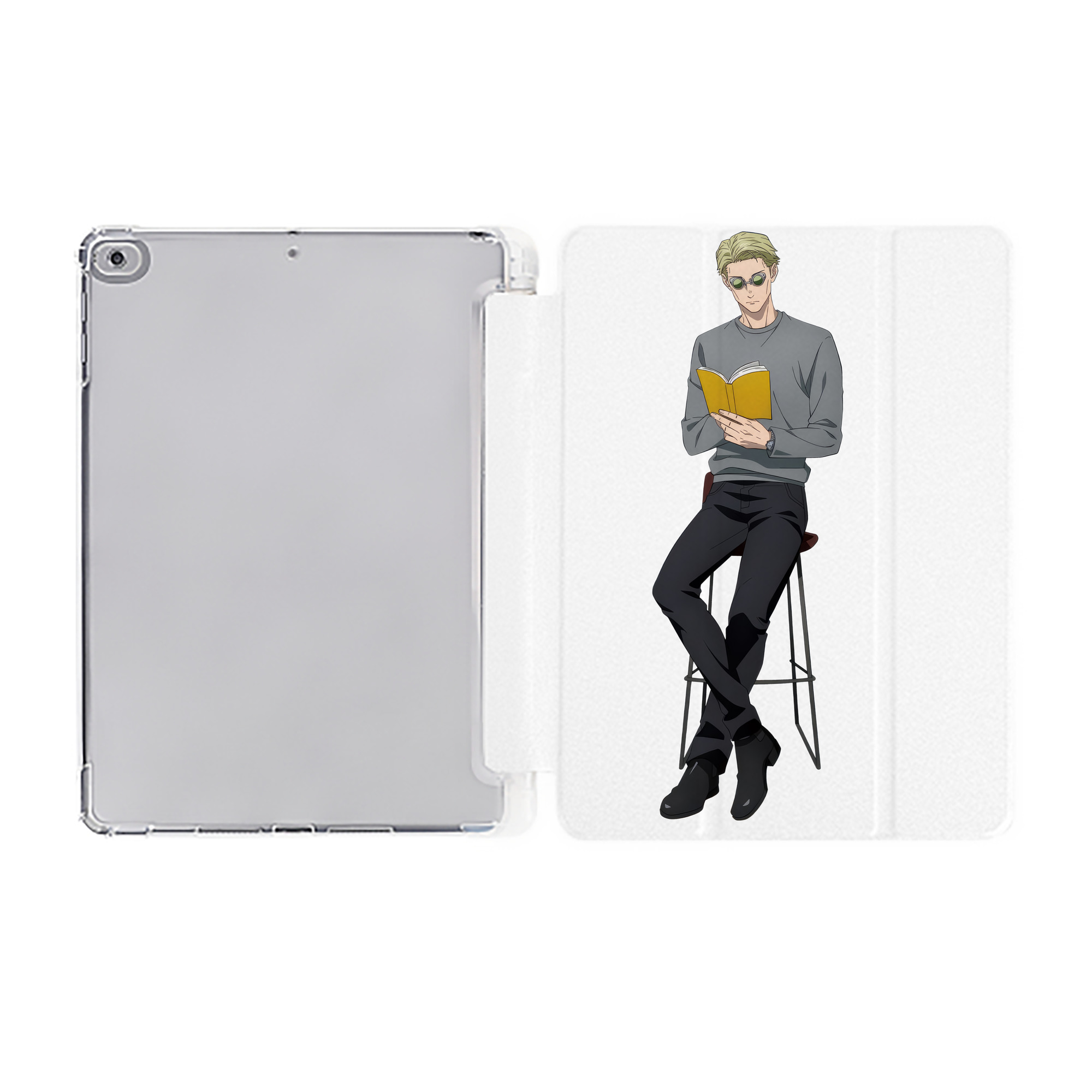 （画像用） 呪術廻戦 Jujutsu Kaisen IPad ケース ペン収納付き 三つ折りスタンド PUレザー×シリコン 対応機種9.5/10.5/10.9インチ